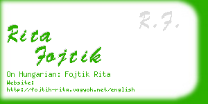 rita fojtik business card